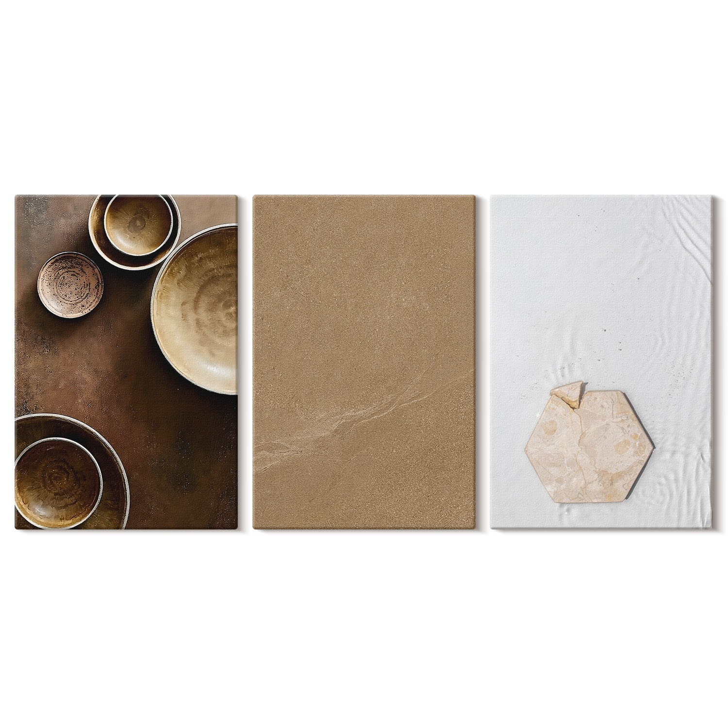 Obraz canvas 3 częściowy Ciepły minimalizm | 3x40x60 | Wallfluent