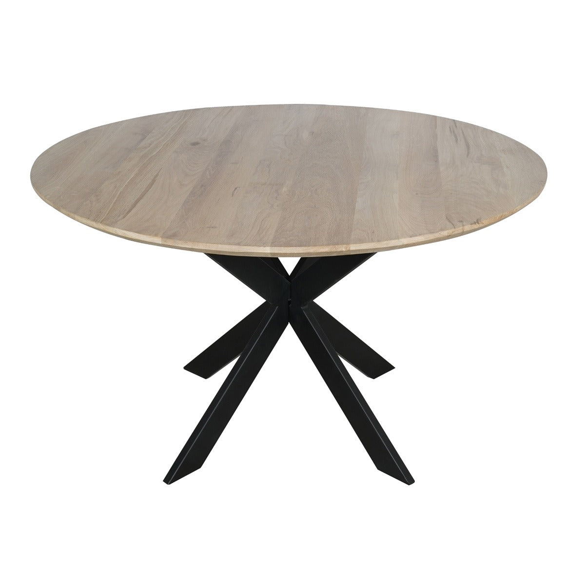StarFurn Eettafel Ferris - Rond Naturel Eikenhout - 130x130x76cm