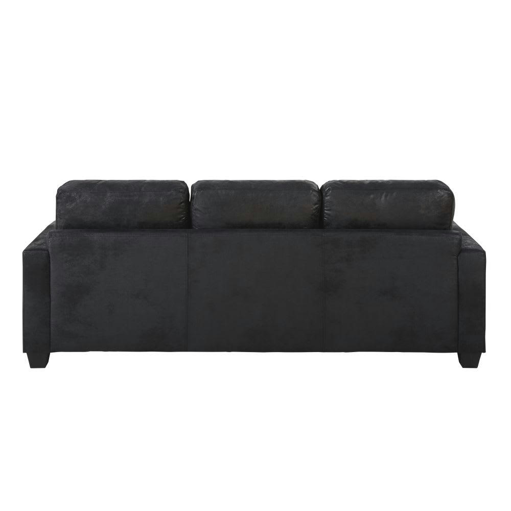 Philadelphie - Canapé d'angle gauche 3/4 places en suédine noire