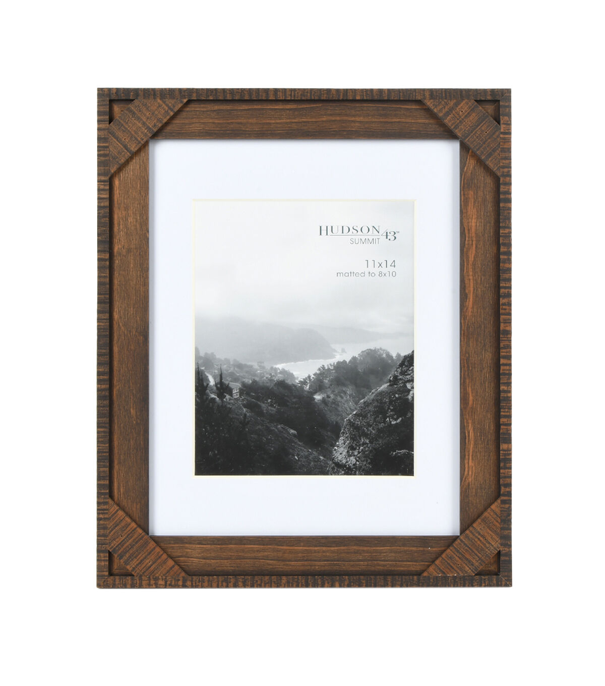 8x10 Walnut Crosshatch Wood Wall Frame with Mat