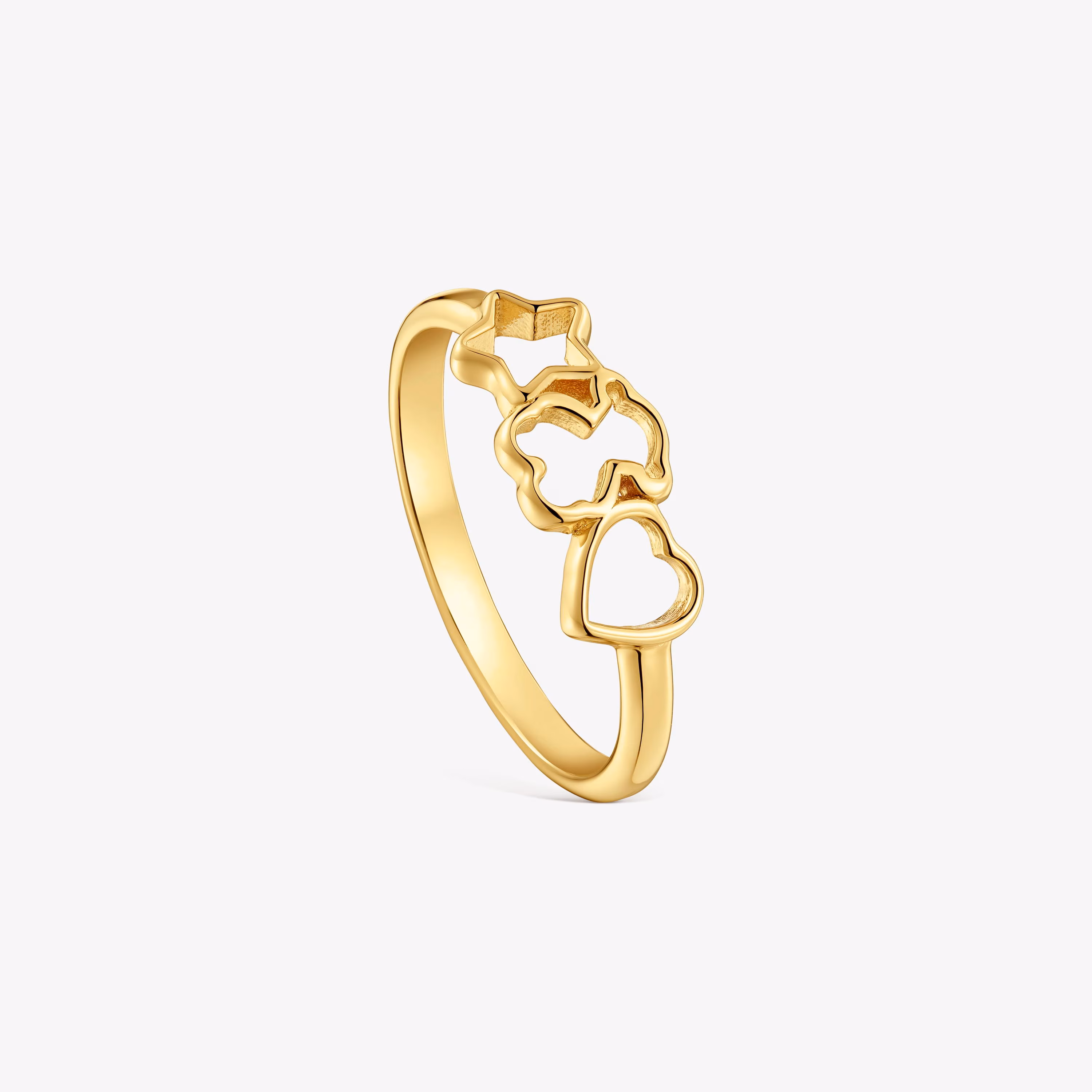 Anillo de plata y motivos con baño de oro 18 kt sobre plata TOUS Motivos