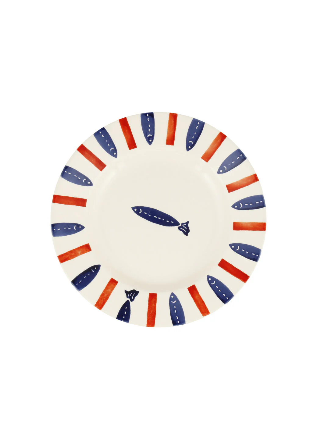 Seafood Stripe Medium Dinner Plate, 8.5 Inch