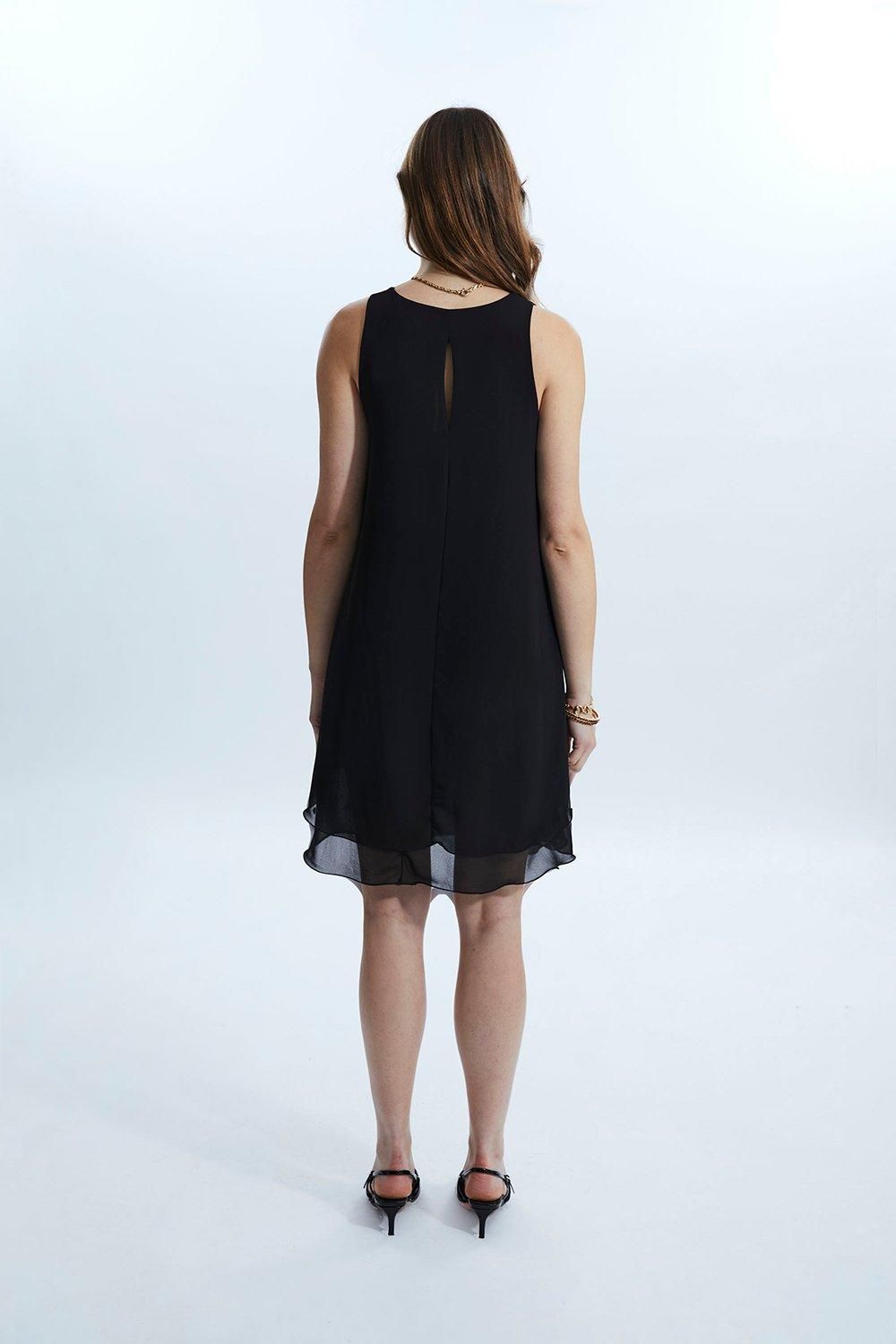 James Lakeland Sleeveless Wave Hem Dress Black