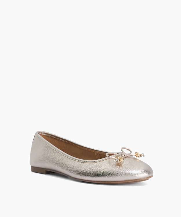 Hallo Gold - Wide Fit Charm-Detail Ballet Shoes