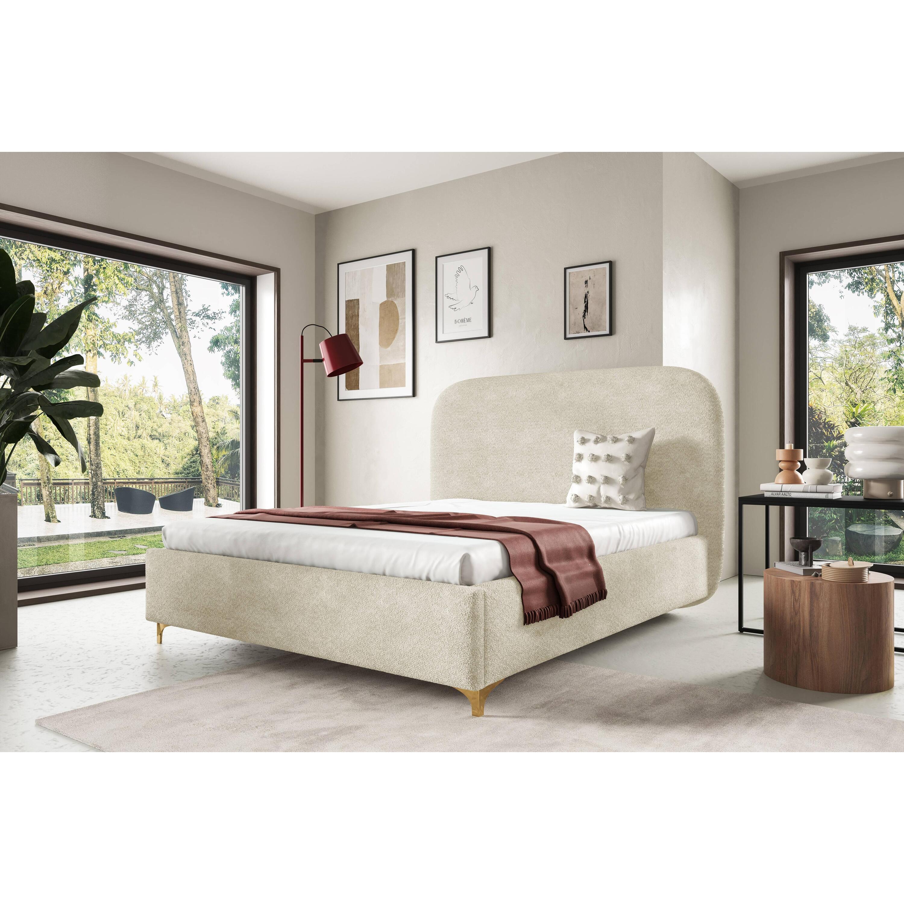 by fonQ Aura Bedframe - 160 x 200 cm - Beige