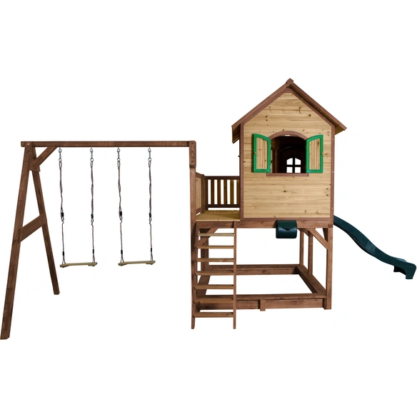 Kinderspielhaus »Liam«, BxHxT: 613 x 291 x 277 cm, Holz, braun/grün