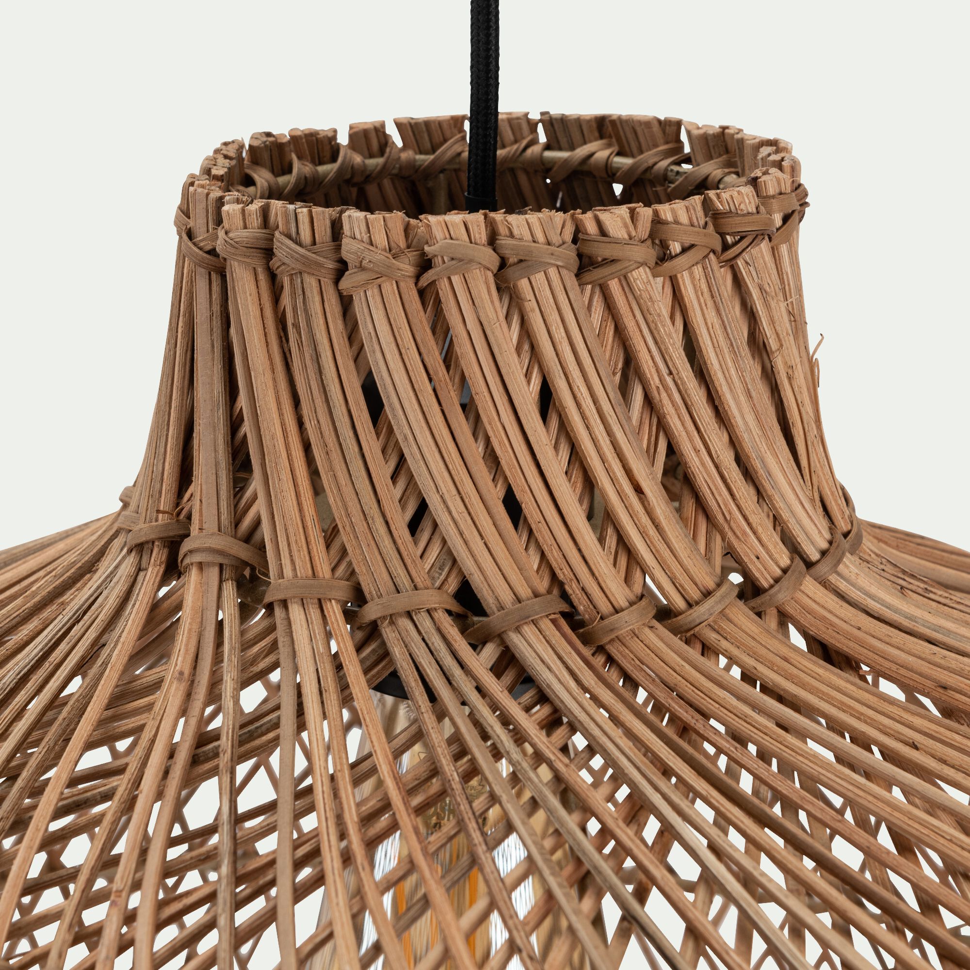 NAIA - Suspension non électrifiée en rotin et fer - naturel D46cm