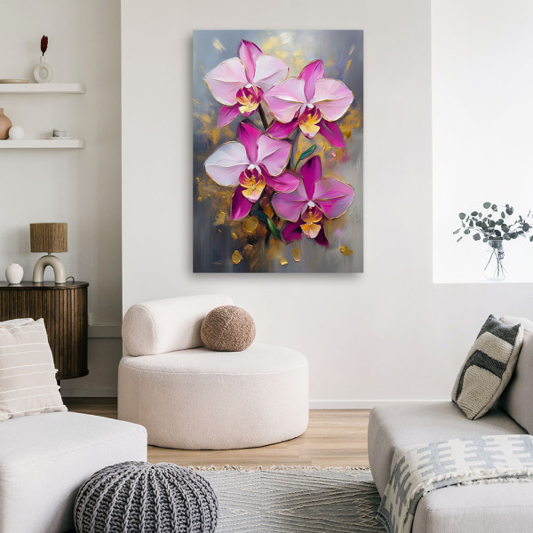 Feeby Obraz na płótnie, Storczyk Różowy Kwiat Abstrakcja 40x60