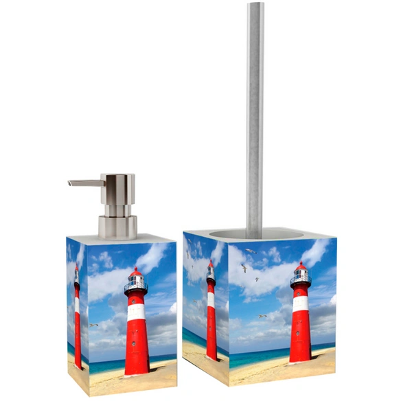 WC-Bürste »Leuchtturm«, H 37 cm, Blau, Rechteckig
