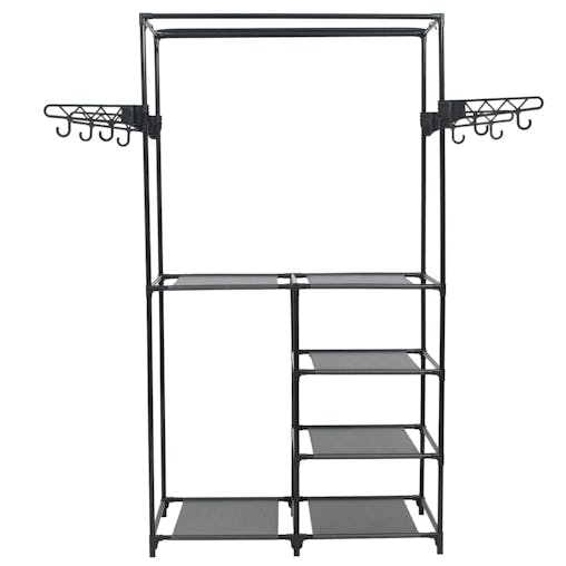 NNEVL Clothes Rack Steel and Non-woven Fabric 87x44x158 cm Black