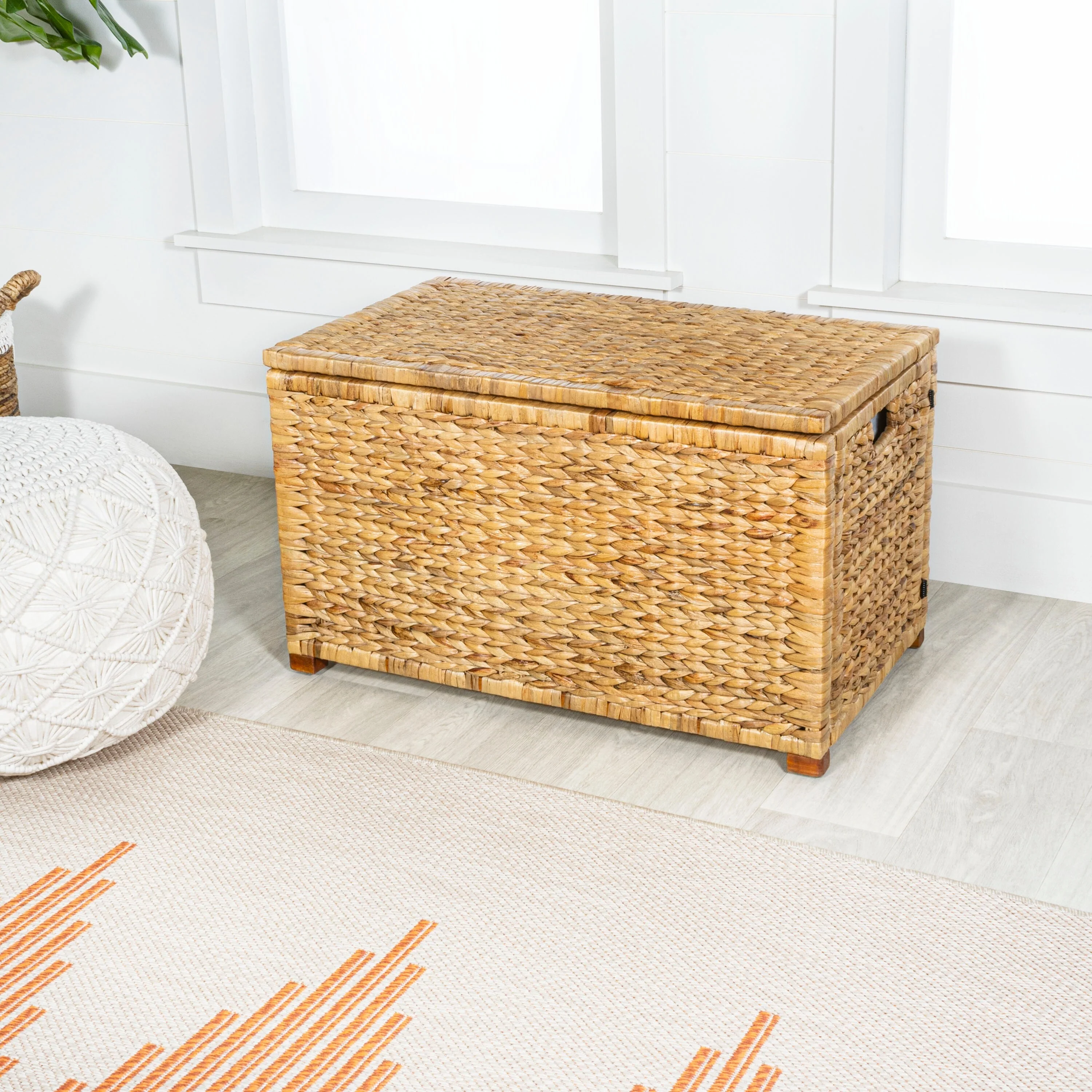 happimess Anada Wicker Weave 30 Storage Trunk, Natural