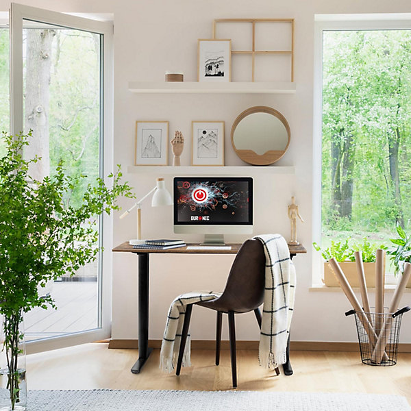 CD120 BO Bureau assis debout électrique 120 cm Hauteur ajustable de 72 à 118 cm Charge max 70 kg Télétravail Duronic