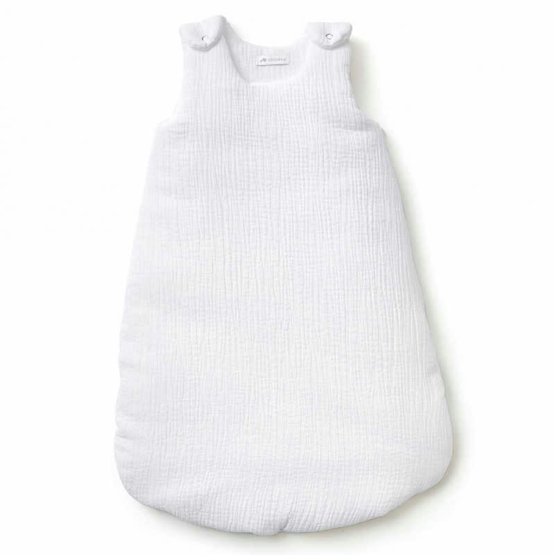 - Gigoteuse en gaze de coton blanc (0-6 mois)