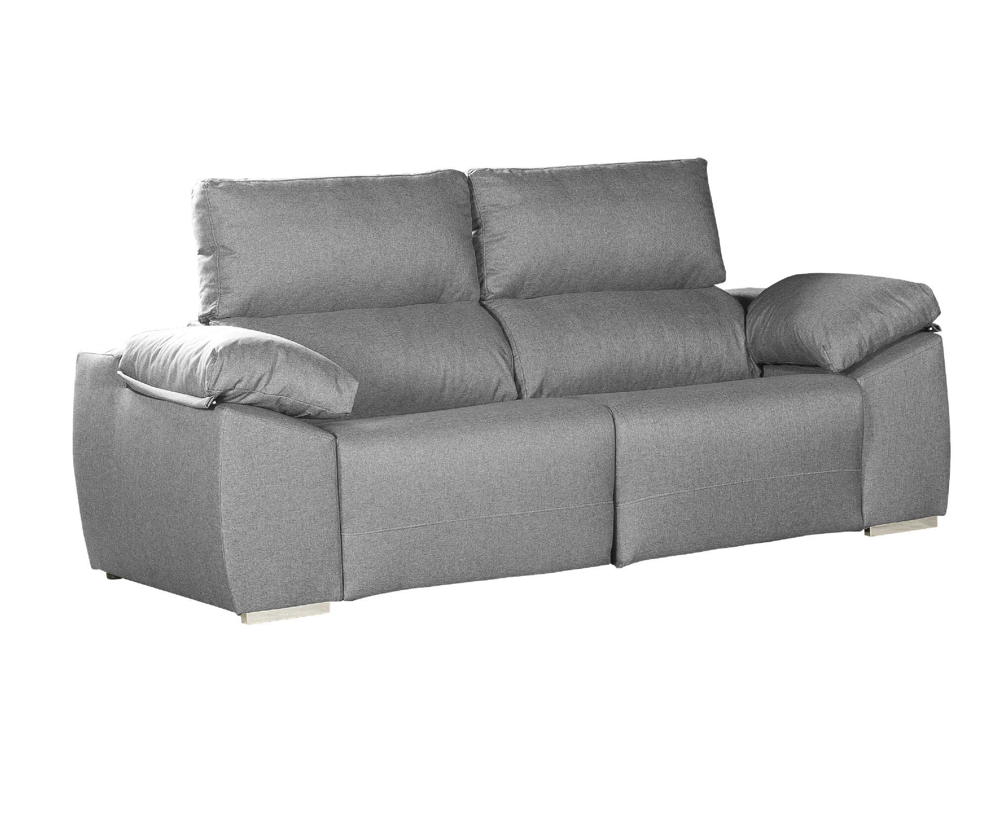 DMOUSSE - Canapé fixe 2 places en tissu gris