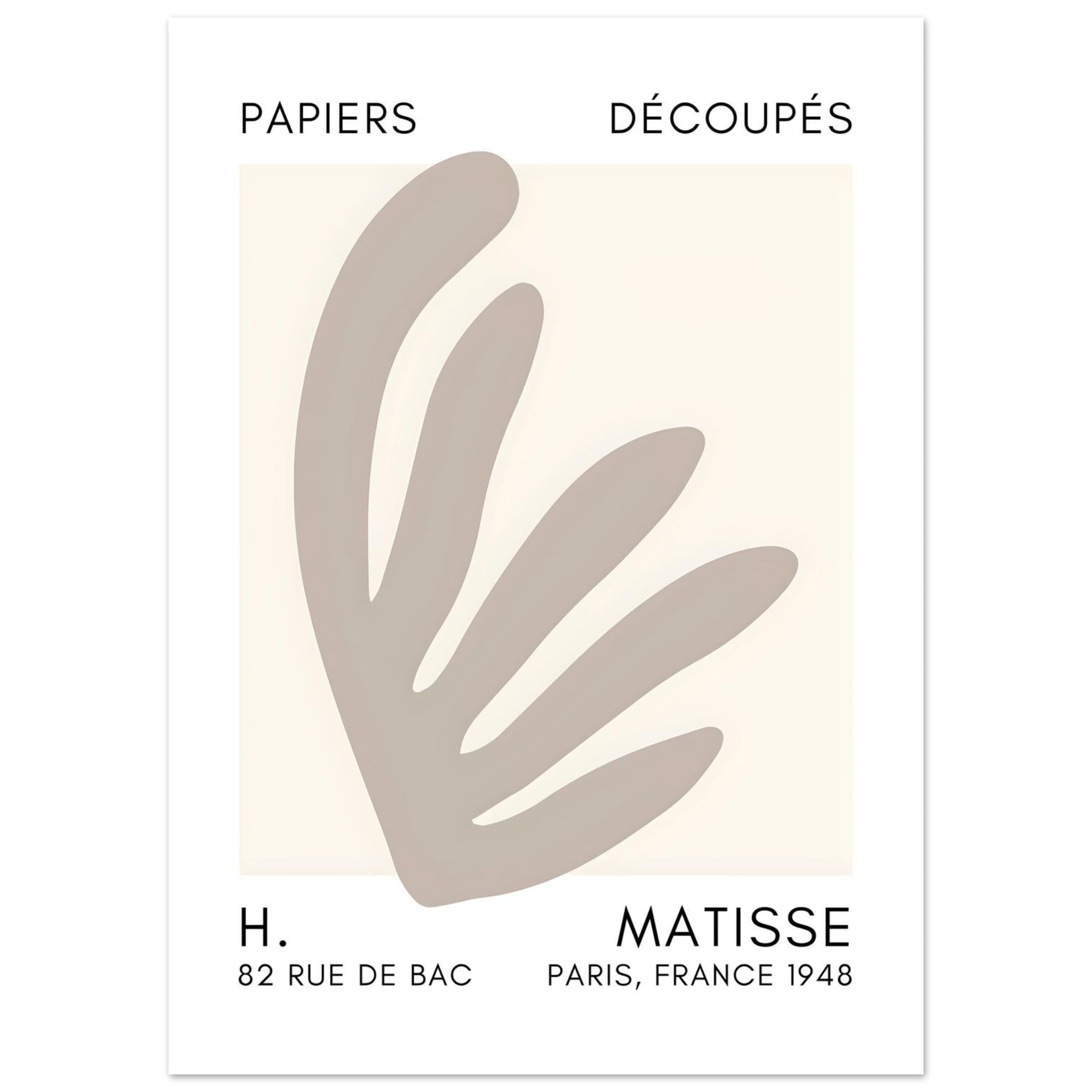 Artfulprints Poster Matisse – Aquatic impression grey  - 50x70 cm - Grijs