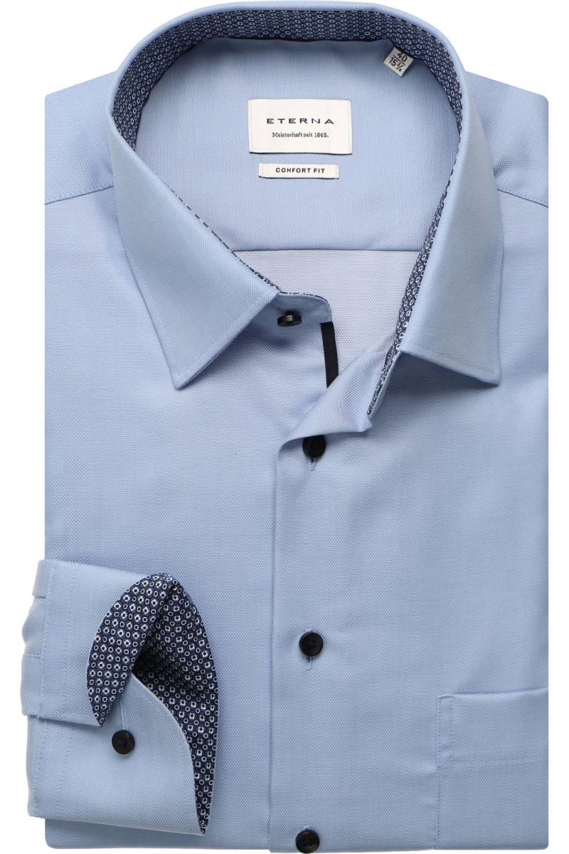 ETERNA Comfort Fit Hemd hellblau, Strukturiert