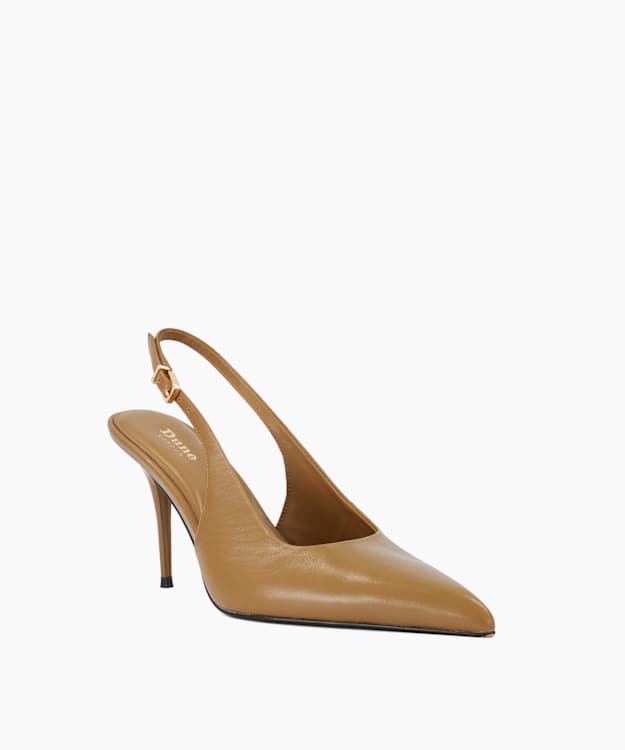 Cai Toffee - Leather Slingback Court Shoes