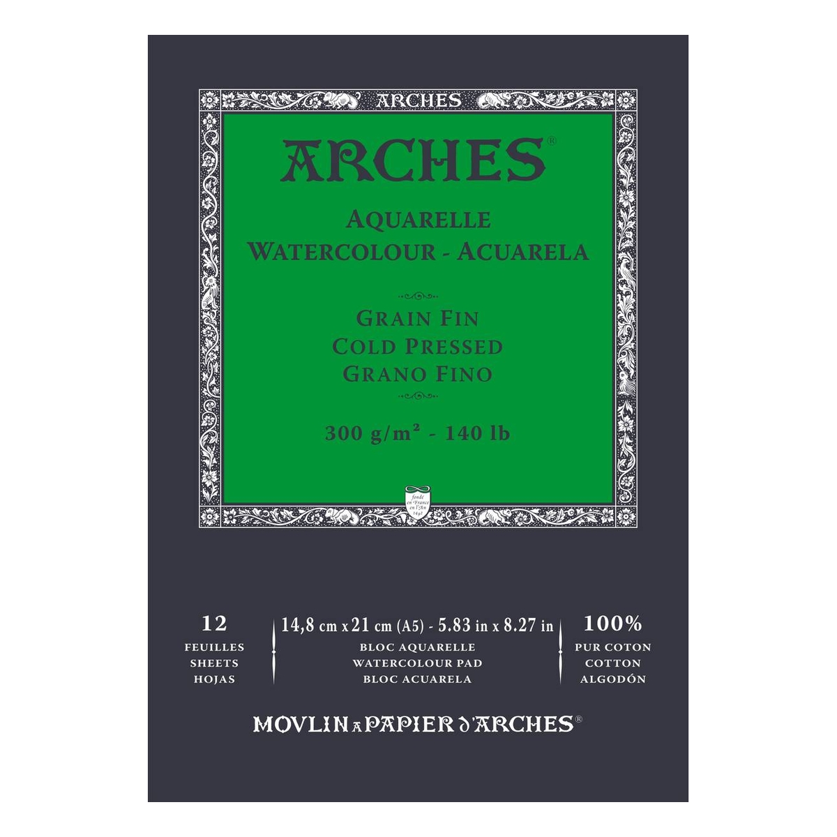 Arches Cold Pressed 300g Watercolour Paper A5 12 Sheets