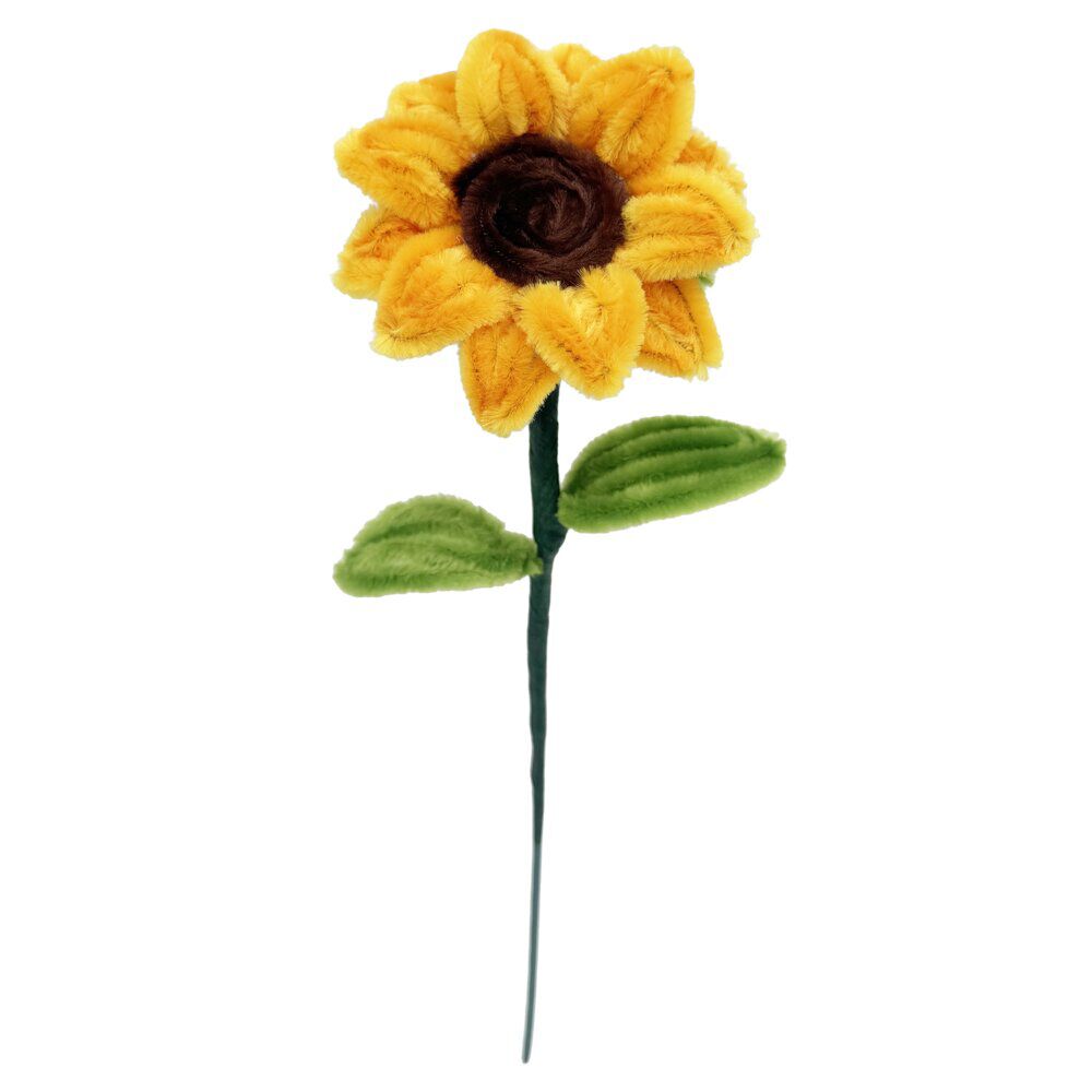 Kit créatif fil chenille fleur à confectionner L36cm (3 modèles)