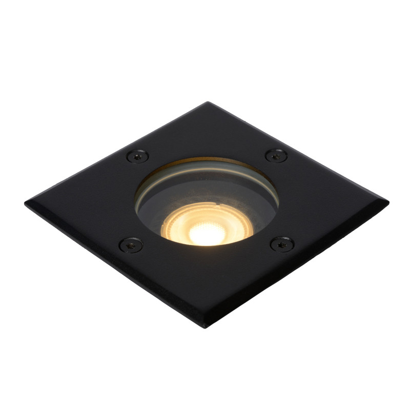 Spot extérieur à encastrer Biltin carré noir dimmable GU10 35 W LUCIDE