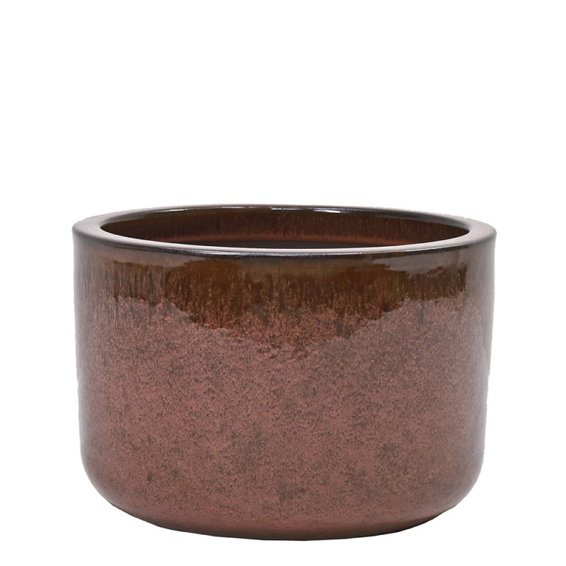 Pot en terre cuite Glazed rouge baie sauvage Ø 24,5 x 16,5 cm