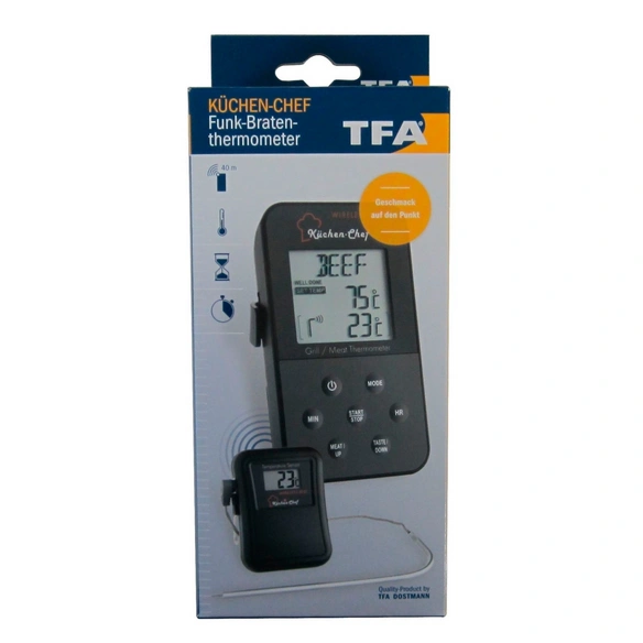 Digital-Funkthermometer, Breite: 6 cm, Temperaturbereich: 0 bis 300 °C