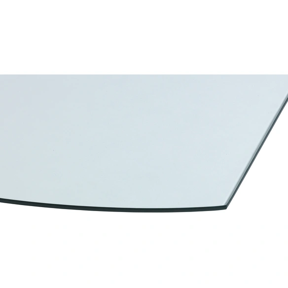Bodenplatte, halbrund, BxL: 80 x 100 cm, Stärke: 8 mm, transparent