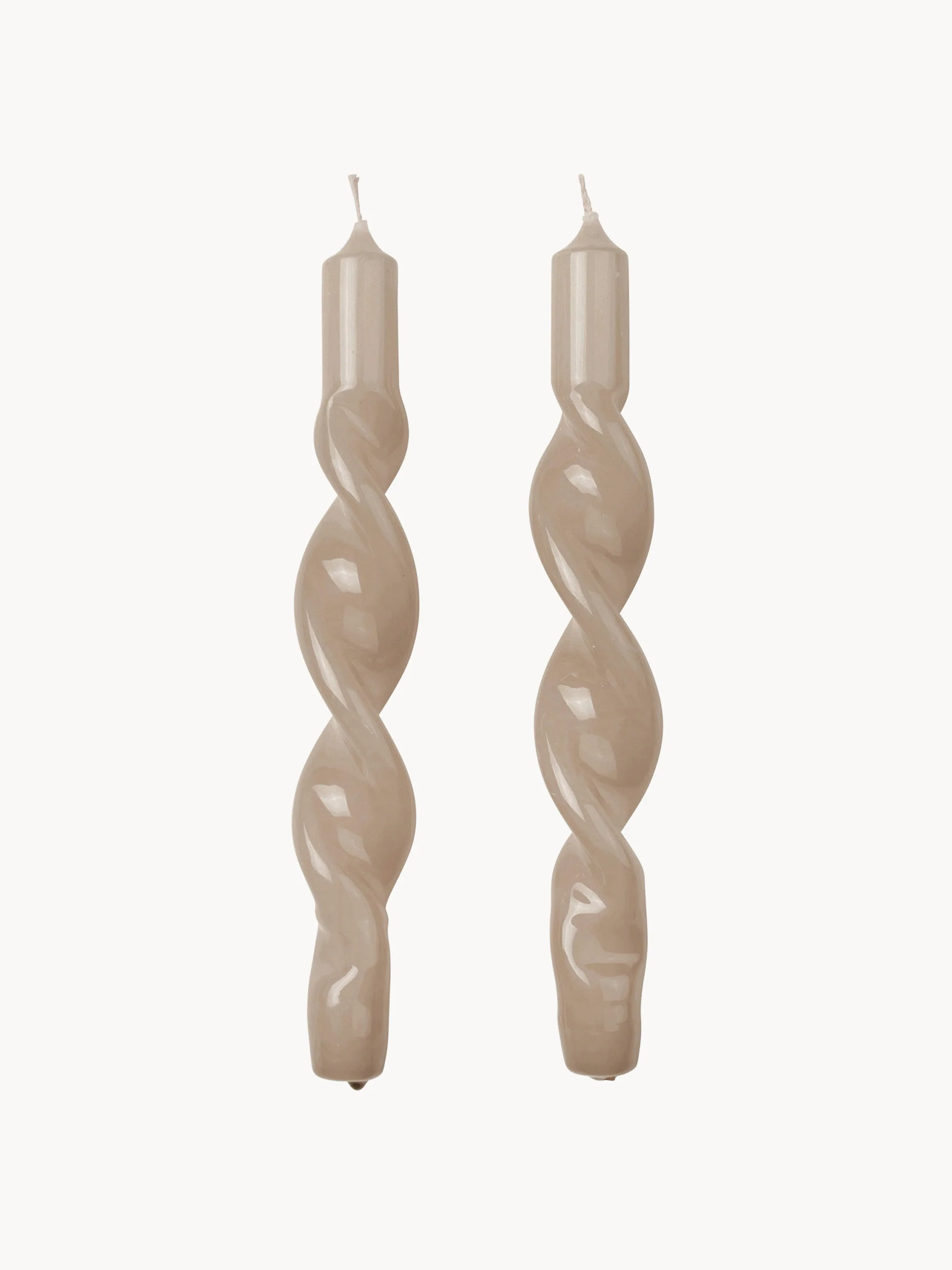Handgefertigte Stabkerzen Twist, 2er-Set