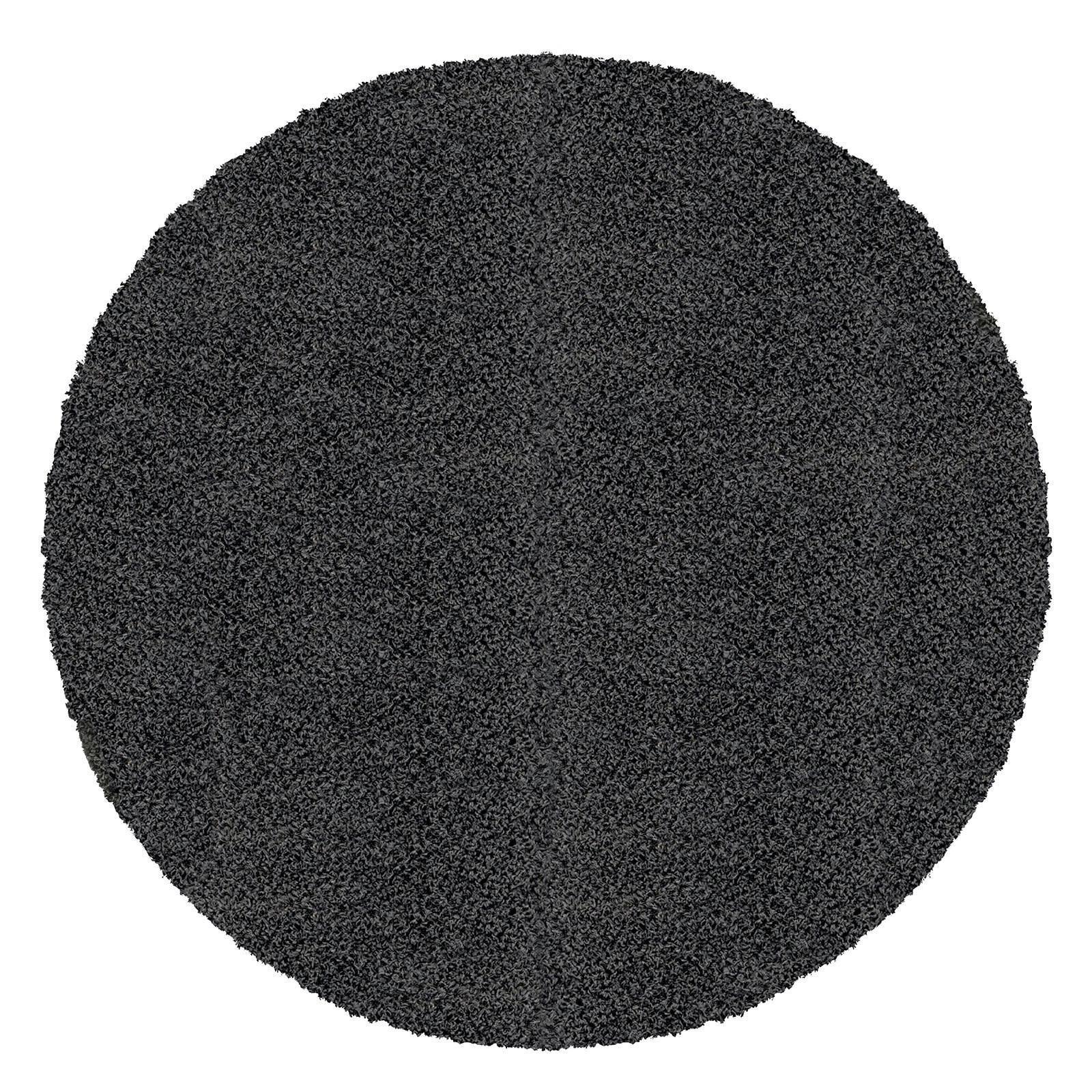 LILLY - Tapis Rond Shaggy Uni Chic Gris Foncé Ø 200