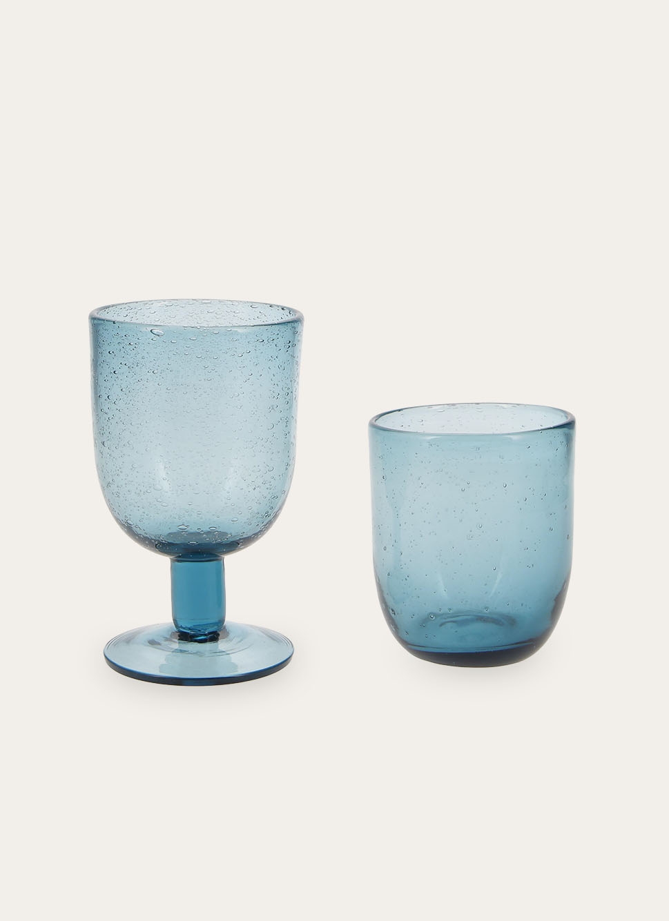 VERRE à PIED BULLÉ LUBERON BLEU PACIFIQUE