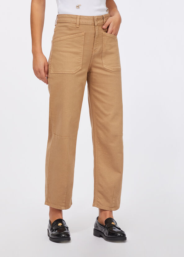 Pantaloni carrot fit a vita alta