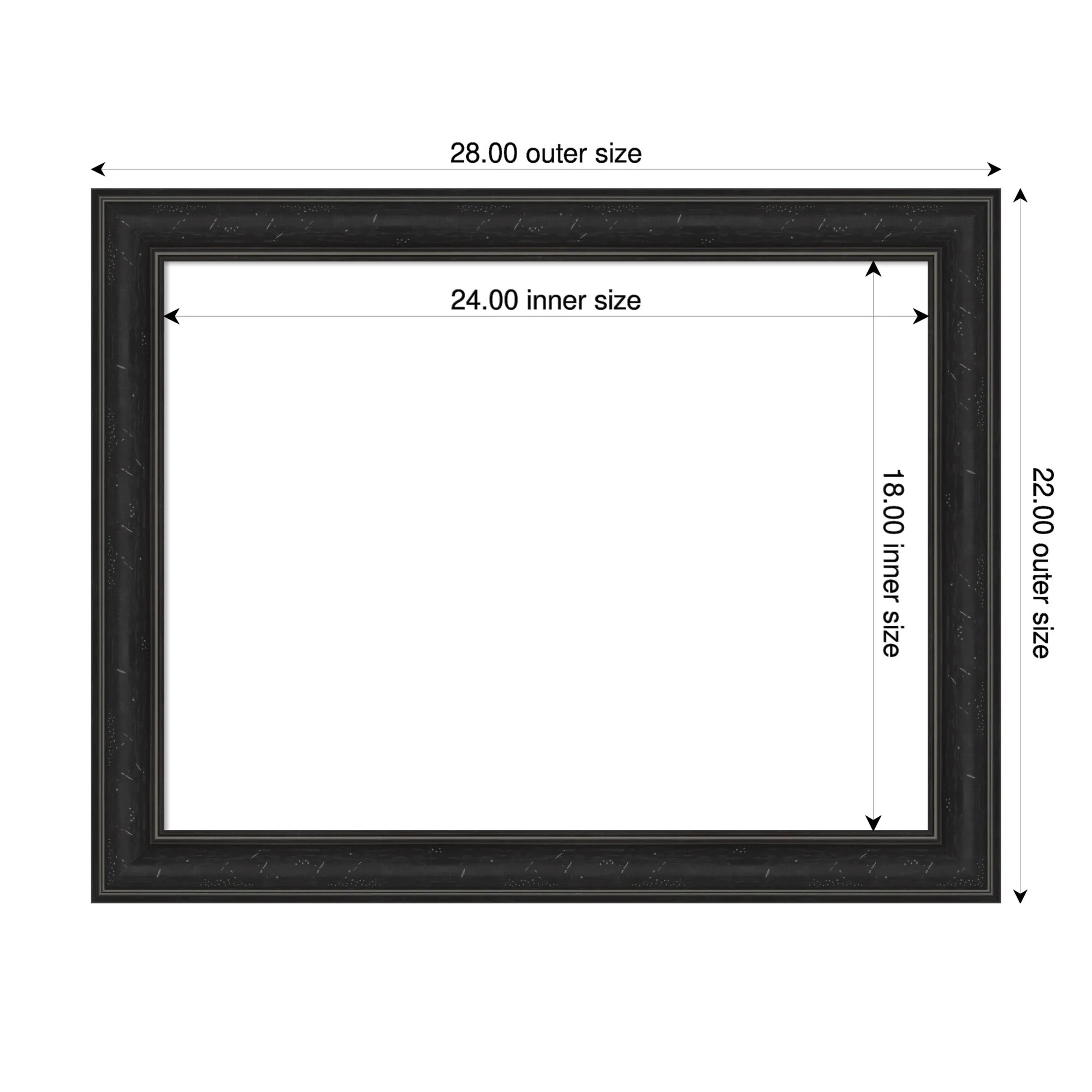 Amanti Art Shipwreck Black Narrow Framed Dry Erase Magnetic Board