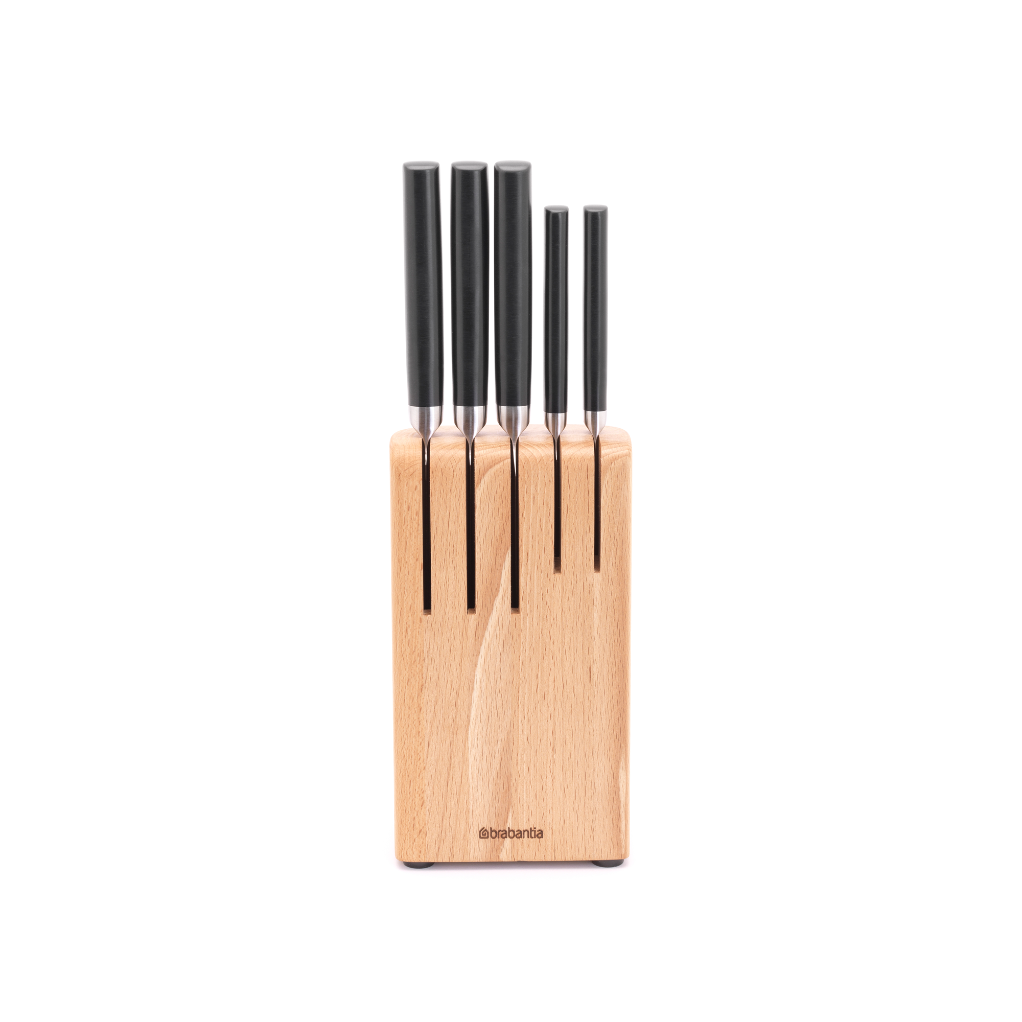 Brabantia Profile Messenblok hout met 5 messen - Beech Wood