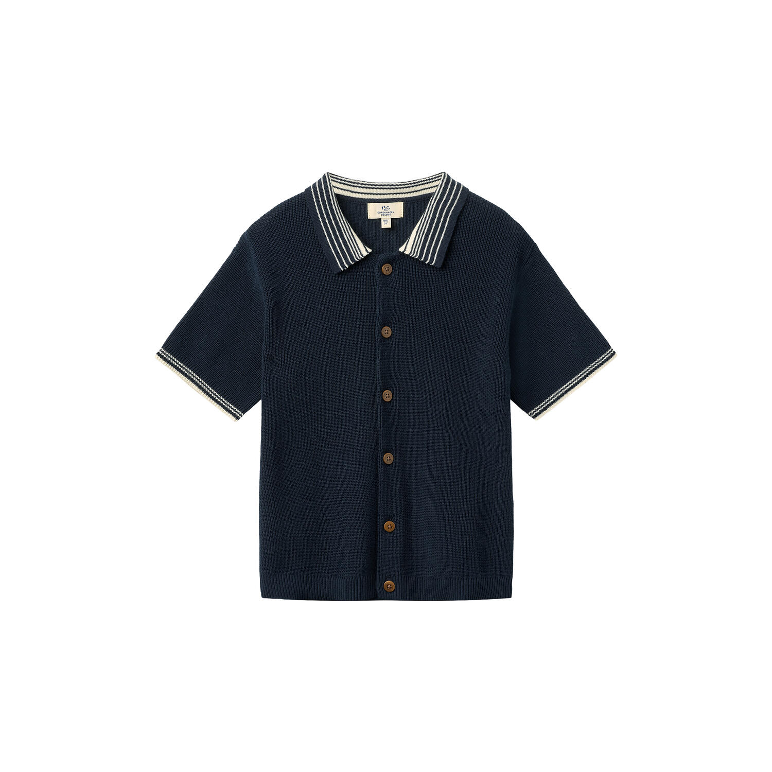 Knitted Pattern Shirt w. Contrast