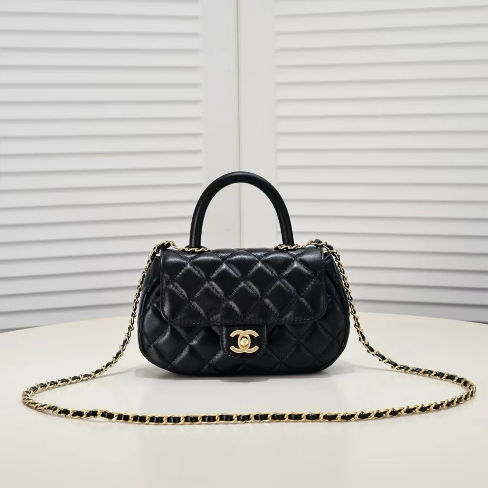 Chanel coco Leather Handle Shoulder Crossbody Bag