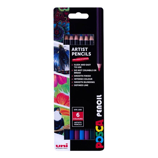 Uni-ball Posca Luxe Artist Pencils 6 Pack