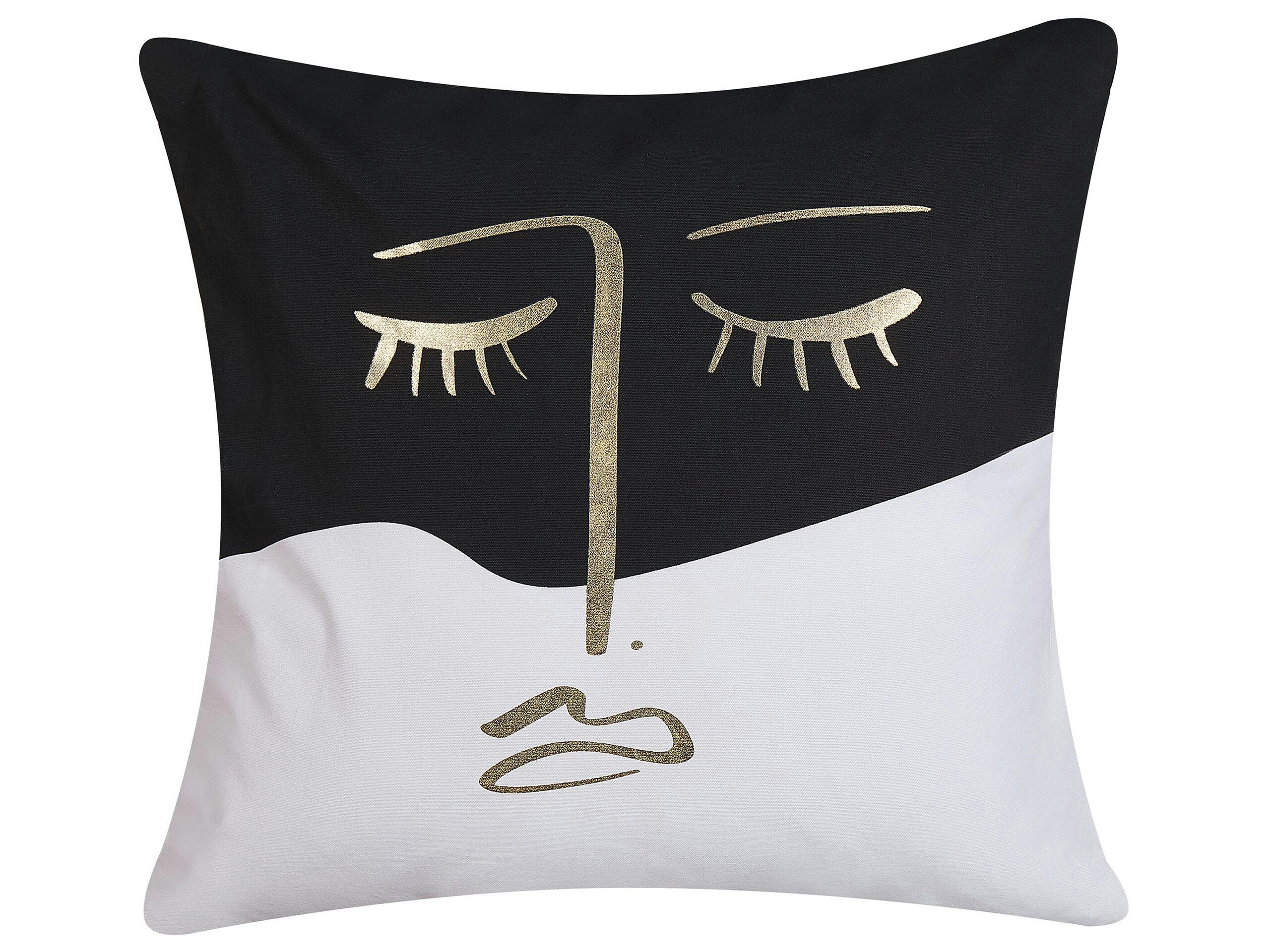 ABELIA - Coussin décoratif en tissu noir 45x6cm