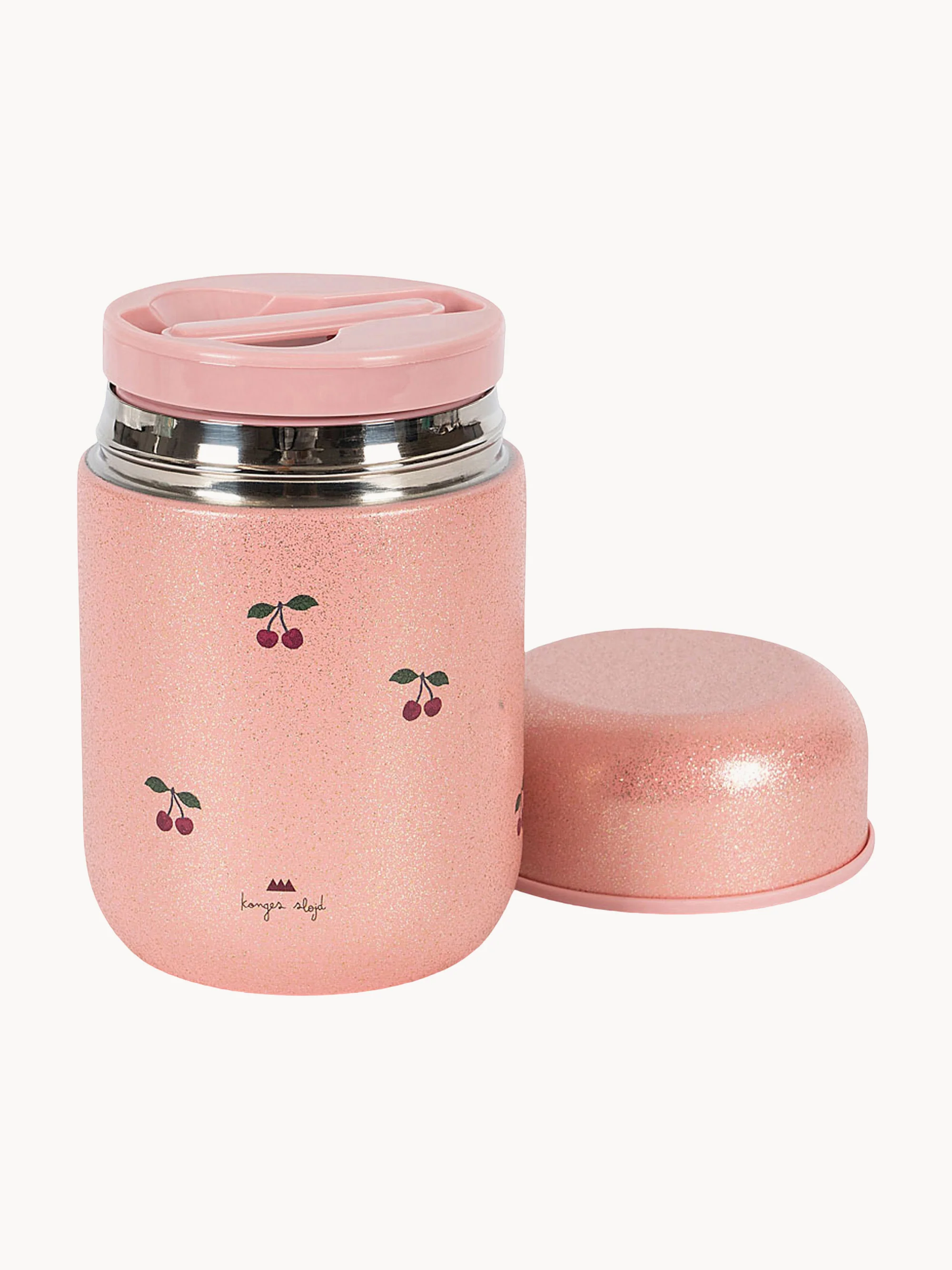 Glitzer-Isolierflasche Cherry