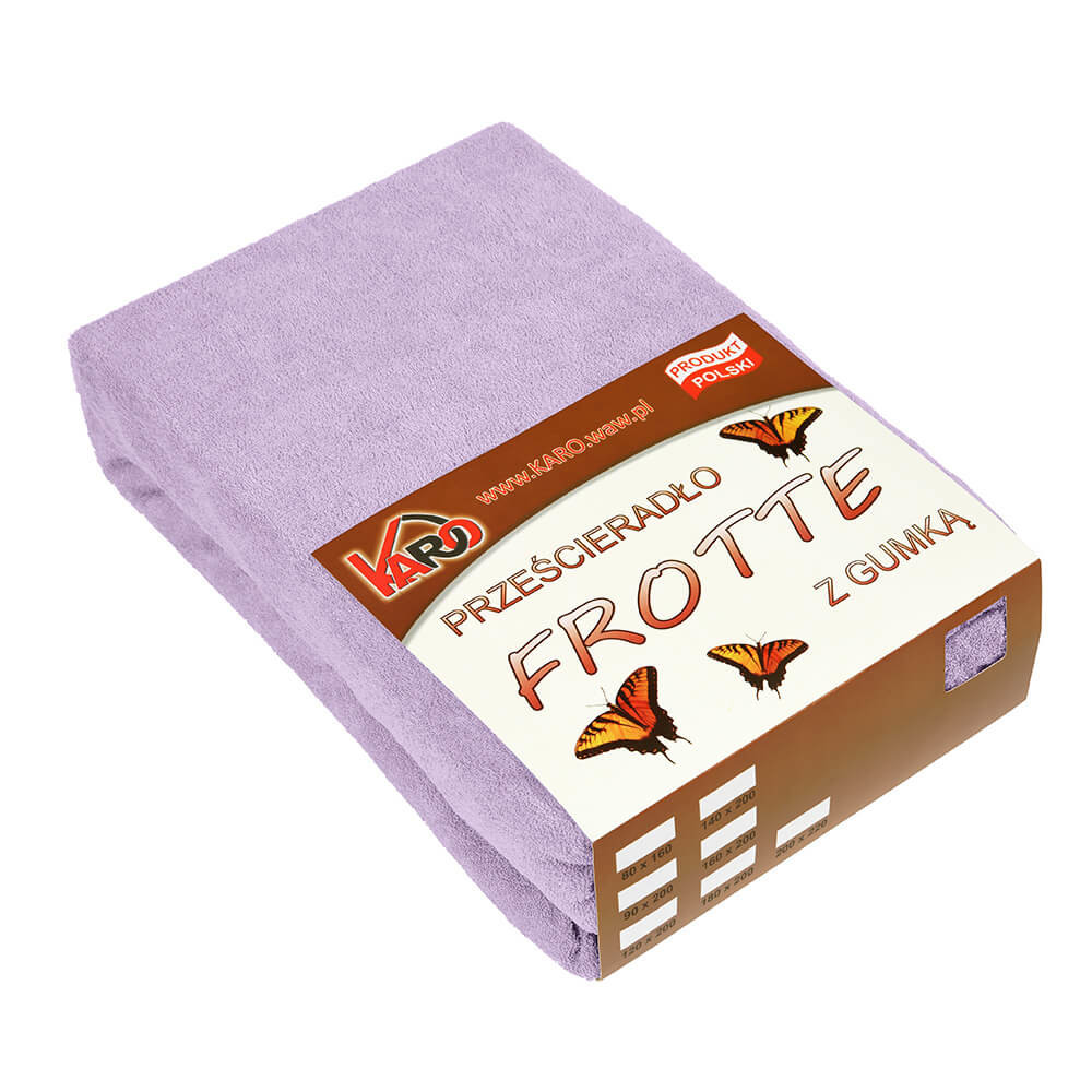 Prześcieradło frotte z gumką 140x200 wrzosowe 036 KARO