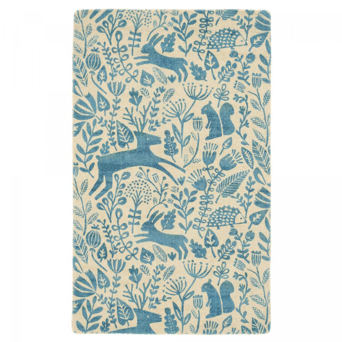 KELDA - Tapis salon bleu 120x180