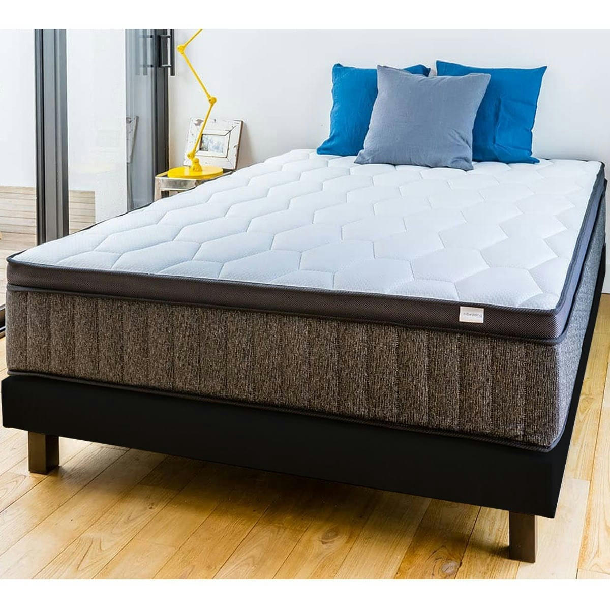 ENSEMBLE MEMO - Ensemble Matelas 160x200 Latex et Mémoire De Forme + Sommier
