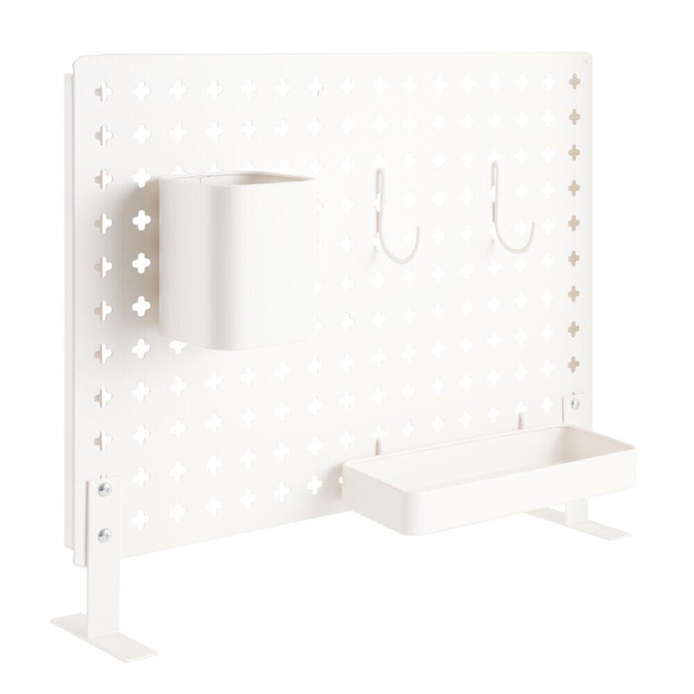 Panneau métal pour bureau L52xH37cm avec 2 compartiments amovibles et 2 crochets