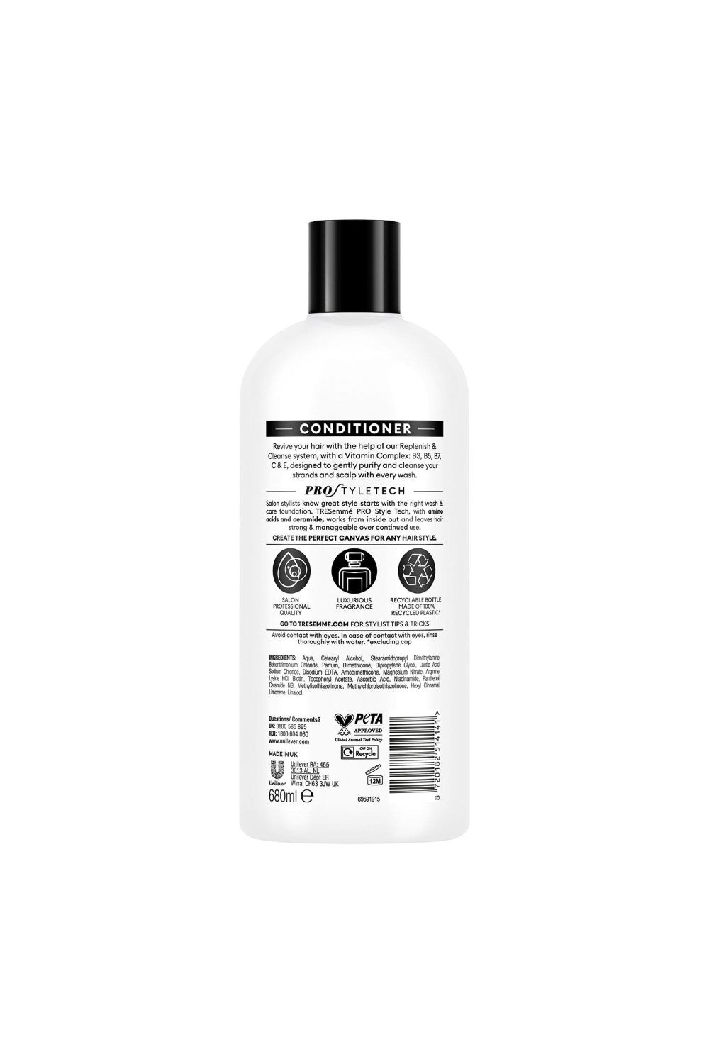 Tresemme Conditioner' Replenish & Cleanse with Vitamins Complex B, C & E, 680 ml