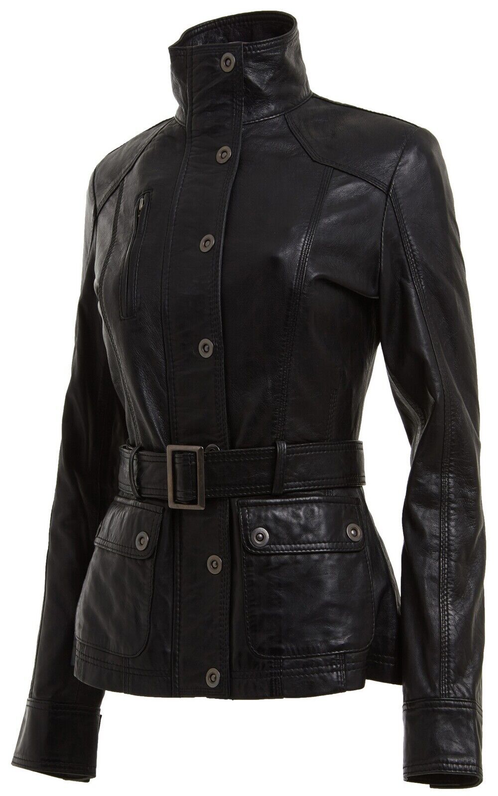 Infinity Leather Leather Military-Inspired Biker Jacket-Middleton