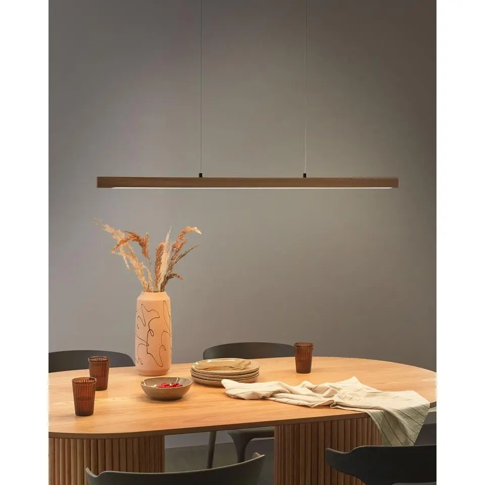 STEWARTS - Hanglamp - Lichtbruin - Met afstandsbediening - Eikenhout