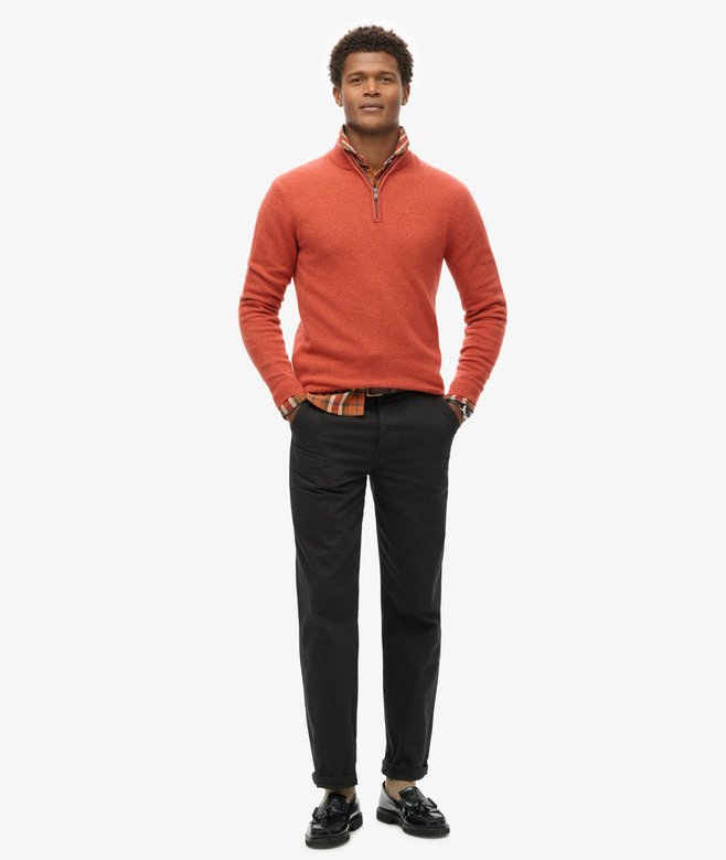 Essential Embroidered Knitted Half Zip Jumper