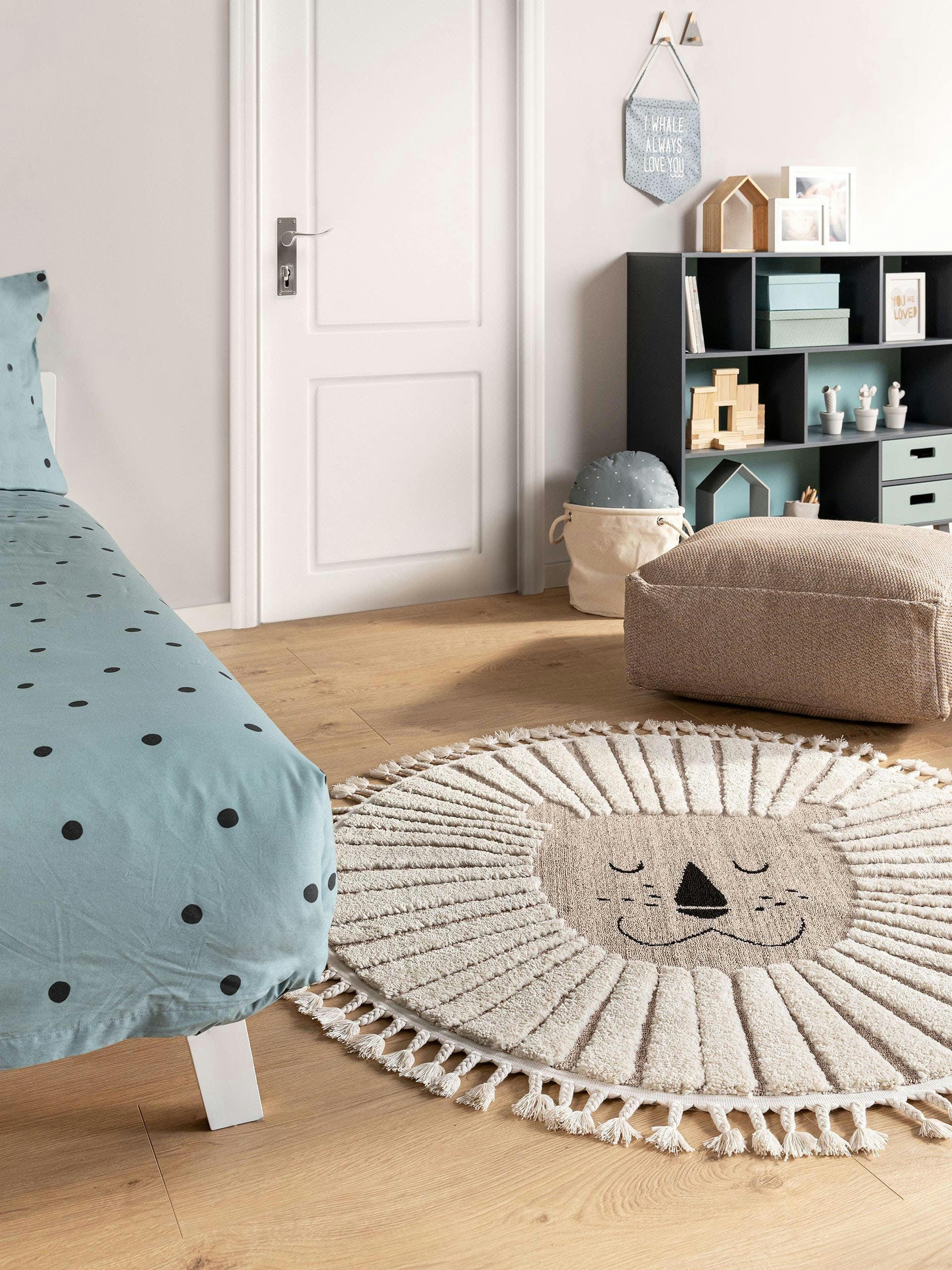 MOMO - Tapis enfant beige D 120 rond