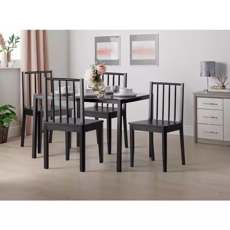 Habitat 4 Nel Solid Wood Spindle Chairs - Black