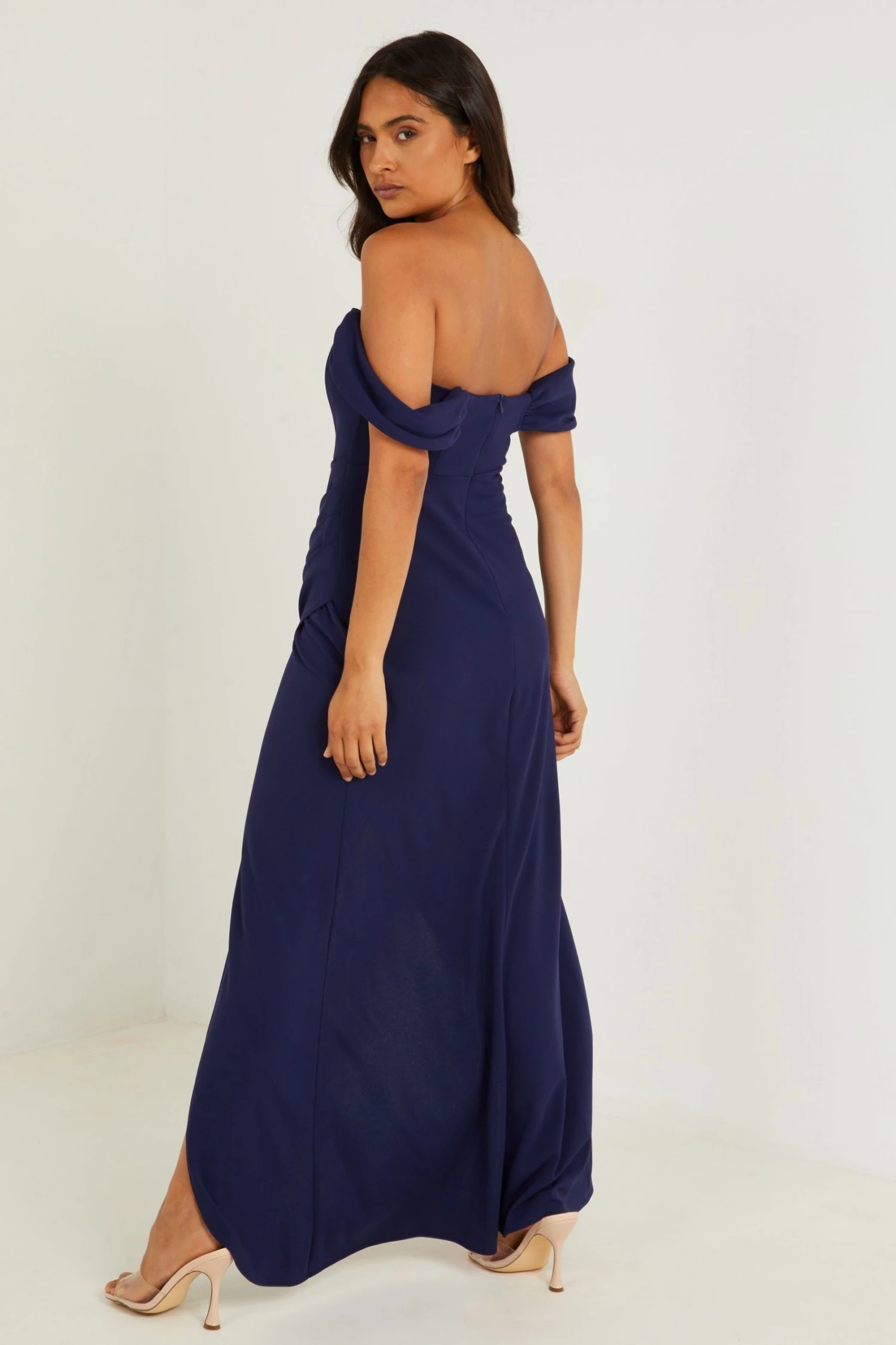 Quiz Navy Split Leg Maxi Dress