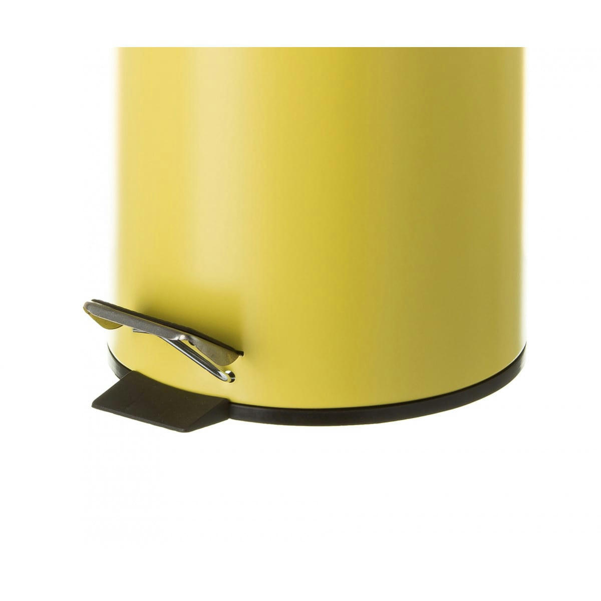 - Poubelle ronde à pédale en métal jaune - 3L